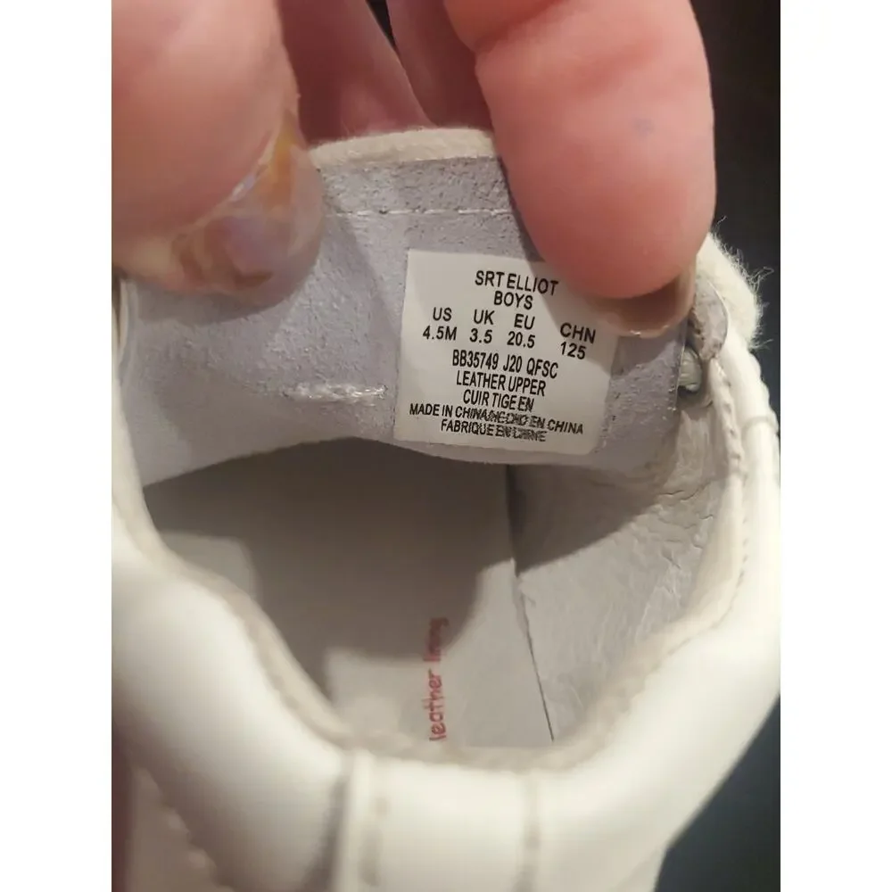Stride Rite White Elliot Baby Toddler Leather Walking Shoes Boys 4.5W